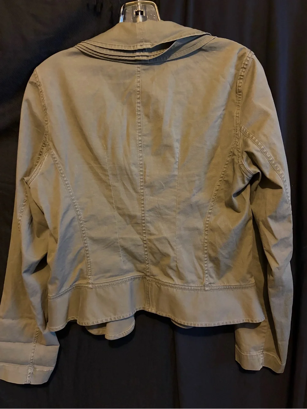 DKNY Olive Utility Jacket with Shawl Lapel